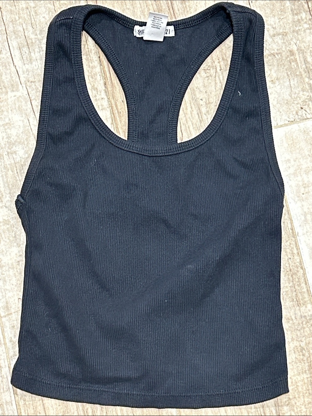 Forever 21 Black Ribbed Racerback Tank